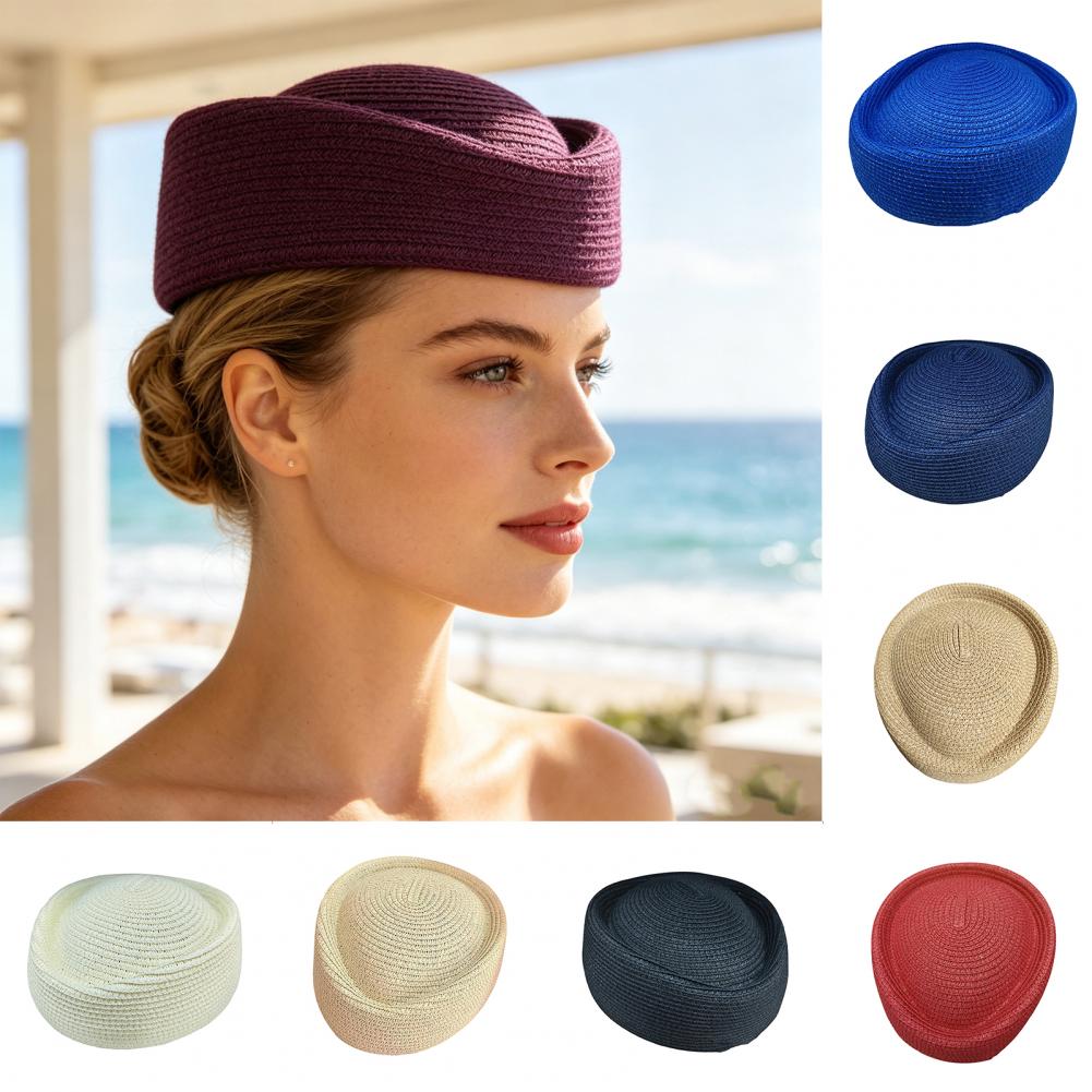 Straw Hat Summer - Легкая летняя соломенная шляпа-берет с защитой
