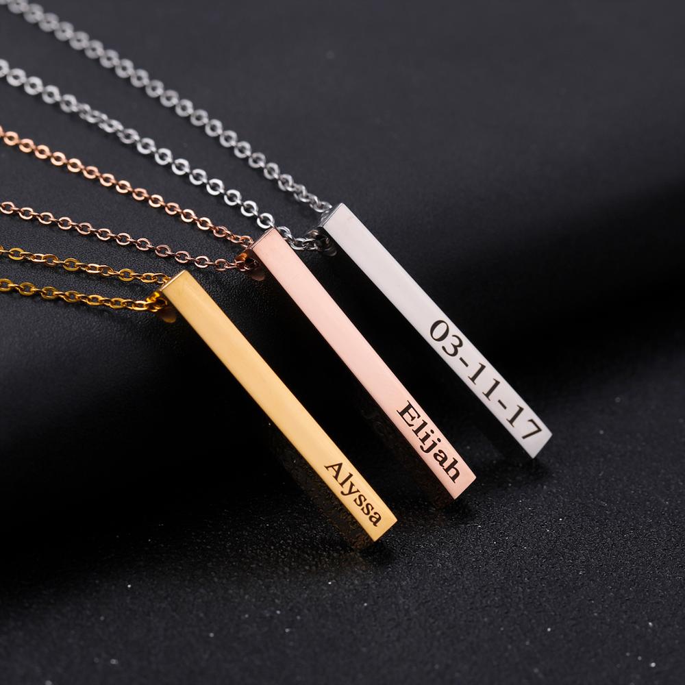 Women Fashion Name Ideas - Персонализированное Ожерелье Вертикальная Полоса Ожерелье Ювелирные