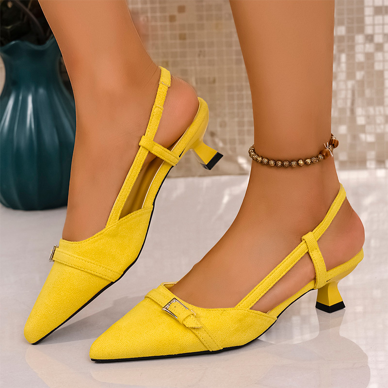 Women'S Fashion Spring 2025 - Модные желтые женские босоножки на высоком