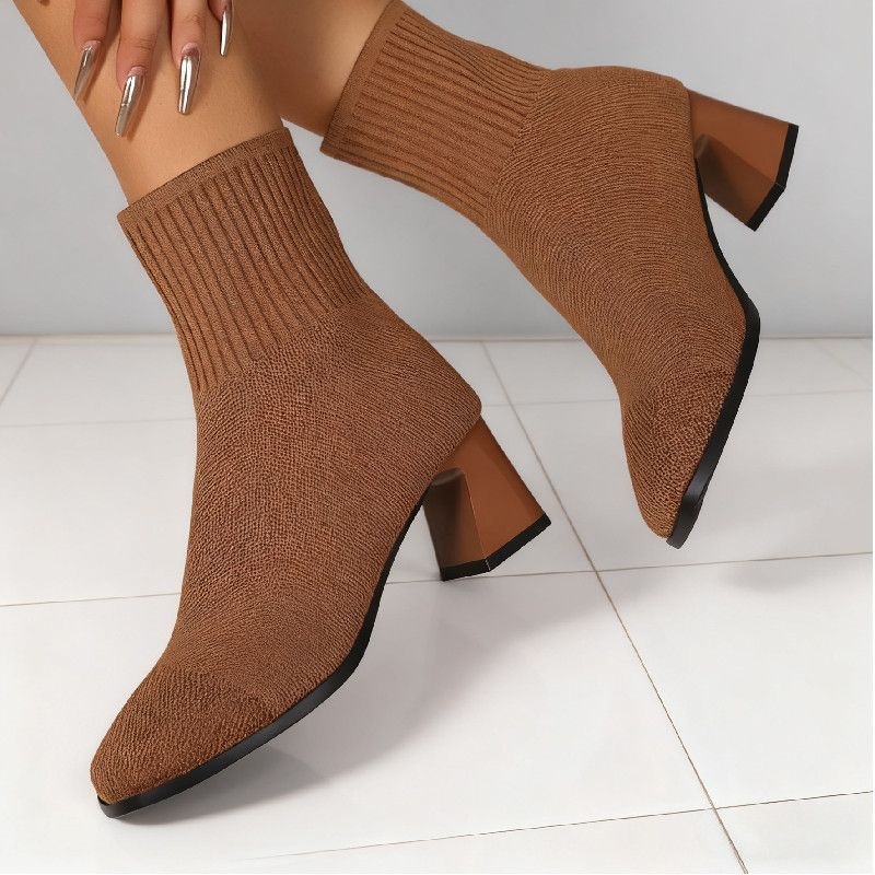 Women'S Fashion Socks - Ботильоны-носки с квадратным носком, эластичные, на
