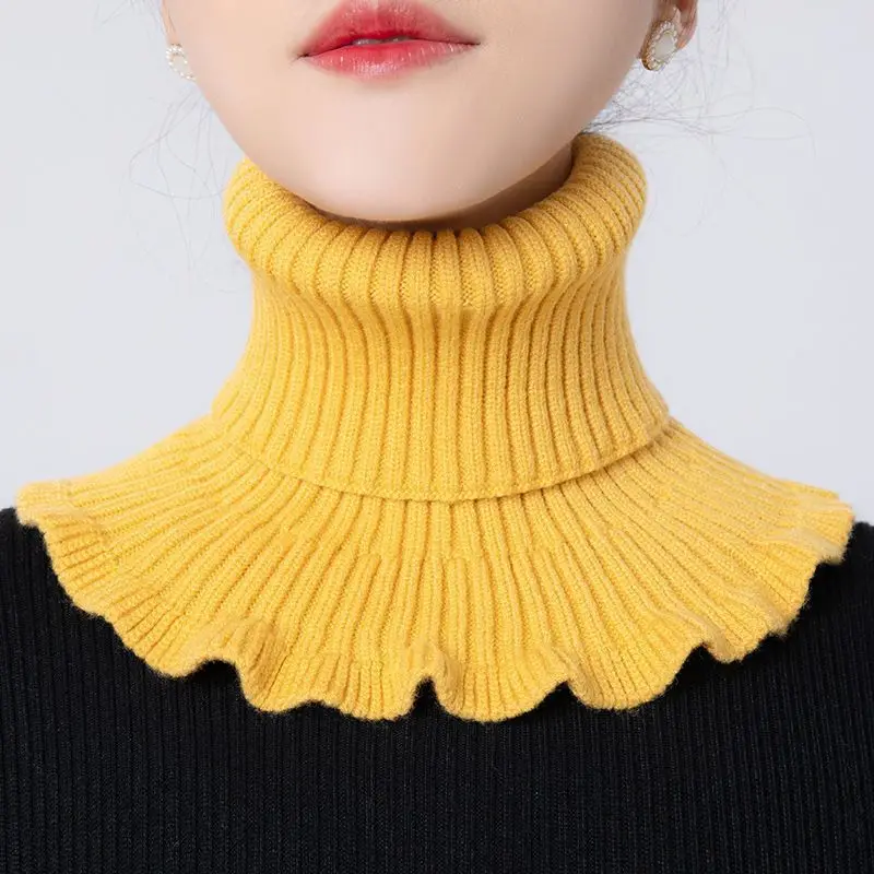 Turtleneck Bodysuit - Теплый вязаный шарф с воротником, женская