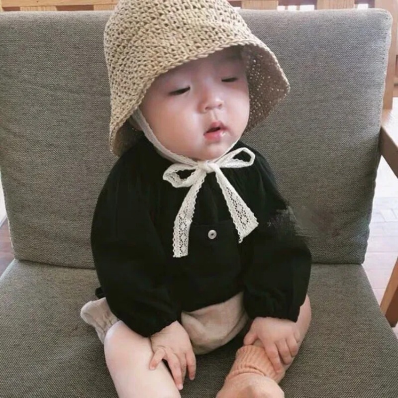 Straw Hat Summer - Летние корейские соломенные шляпы для мальчиков