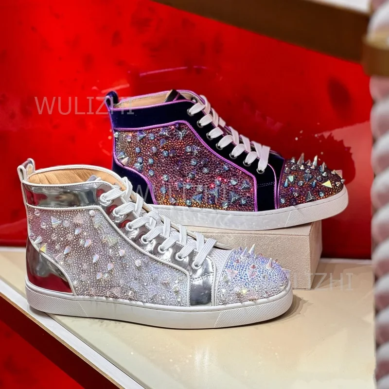 Women'S Fashion Running Shoes - Мужские кроссовки темно-фиолетовые с кристаллами и