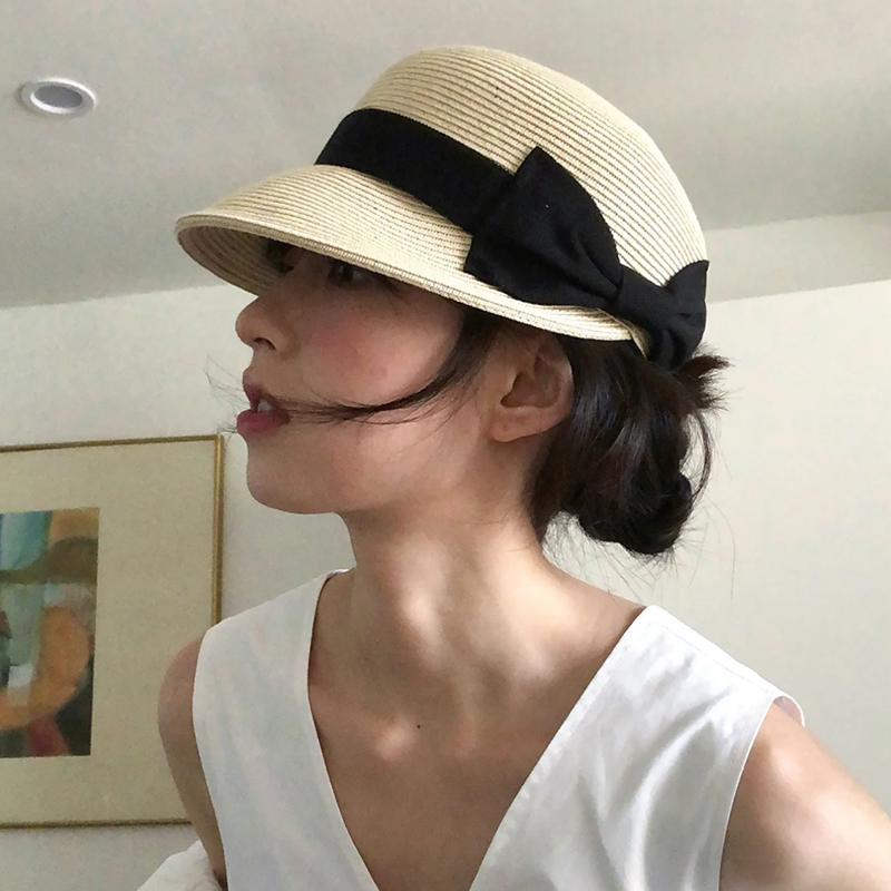 Straw Hat Summer - Соломенная шляпа с бантом и куполом